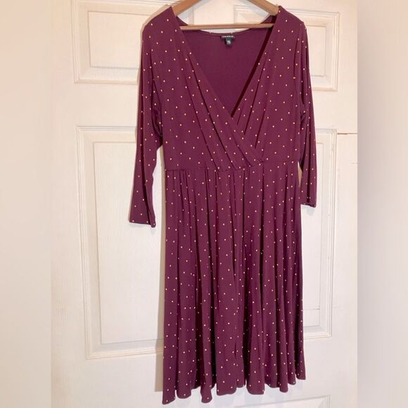 torrid Dresses & Skirts - Torrid midi dress, faux wrap top, polkadot, excellent condition, size 00